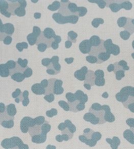 Leopard Spot Fabric by Titley and Marr Aqua & Stone