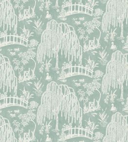 Les Saules Fabric by Nina Campbell Aqua Les Saules Fabric by Nina Campbell Aqua