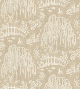 Les Saules Wallpaper by Nina Campbell Beige