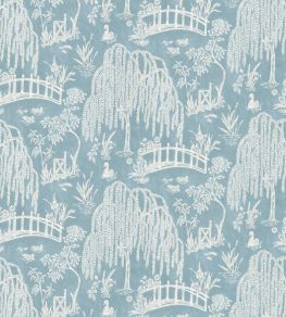 Les Saules Fabric by Nina Campbell Blue Les Saules Fabric by Nina Campbell Blue