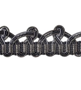 Lezardes Metal Embellished Gimp 18mm Trimming by Houles Ardoise Lezardes Metal Embellished Gimp 18mm Trimming by Houles Ardoise