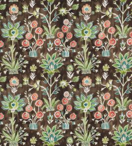 Lilia Print Fabric by Thibaut Chocolate
