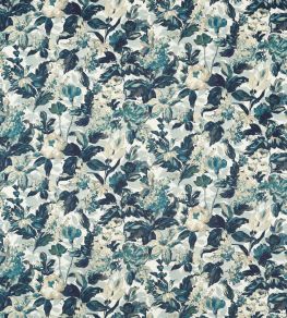 Lilum Fabric by Clarke & Clarke Denim/Ivory Lilum Fabric by Clarke & Clarke Denim/Ivory