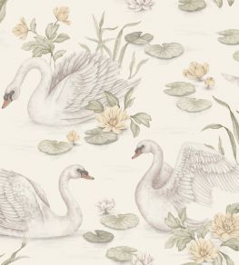 Lily Swan Wallpaper by Borastapeter Ivory