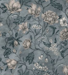 Linda Wallpaper by Sandberg Misty Blue
