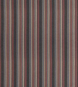 Lindisfarne Stripe Fabric by Mulberry Home Charcoal/Red Lindisfarne Stripe Fabric by Mulberry Home Charcoal/Red