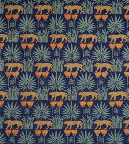 Lioness & Palms 1918 Fabric by CommonRoom Midnight Lioness & Palms 1918 Fabric by CommonRoom Midnight