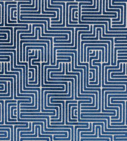 Lisboa Velvet Fabric by Schumacher Midnight Blue