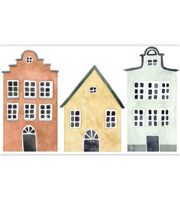 Little Houses Spray Up Mural by Casadeco Multicouleurs Little Houses Spray Up Mural by Casadeco Multicouleurs