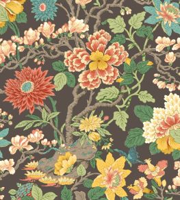 Little Magnolia Wallpaper by GP & J Baker Charcoal/Jewel Little Magnolia Wallpaper by GP & J Baker Charcoal/Jewel