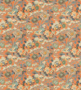 Little Magnolia Fabric by GP & J Baker Teal/Orange Little Magnolia Fabric by GP & J Baker Teal/Orange