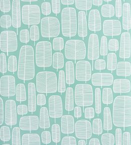 Little Trees Wallpaper by MissPrint Aquamarine Little Trees Wallpaper by MissPrint Aquamarine
