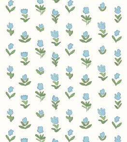 Little Wild Tulips Wallpaper by Ottoline Light Blue