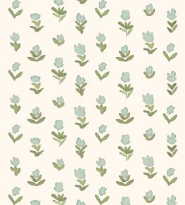Little Wild Tulips Wallpaper by Ottoline Misty Green