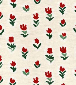 Little Wild Tulips Fabric by Ottoline Red Little Wild Tulips Fabric by Ottoline Red