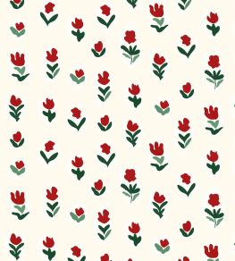 Little Wild Tulips Wallpaper by Ottoline Red Little Wild Tulips Wallpaper by Ottoline Red