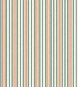 Loom Stripe Wallpaper by George & Minnie Aqua/Coral Loom Stripe Wallpaper by George & Minnie Aqua/Coral