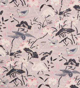 Lotus Garden Fabric by Schumacher Lilac Lotus Garden Fabric by Schumacher Lilac
