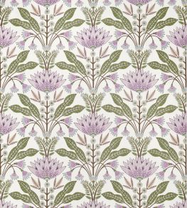 Lotus Fabric by Thibaut Lilac and Green
