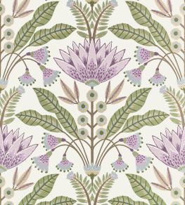 Lotus Wallpaper by Thibaut Lilac and Green Lotus Wallpaper by Thibaut Lilac and Green