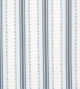 Mabel Stripe Fabric by Nina Campbell Blue/Chocolate Mabel Stripe Fabric by Nina Campbell Blue/Chocolate