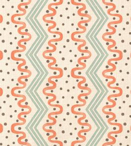 Madame Ziggle Fabric by Ottoline Blue and Orange