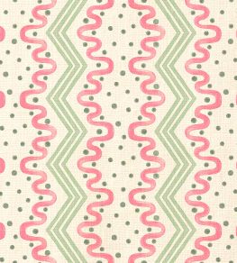 Madame Ziggle Fabric by Ottoline Green and Pink