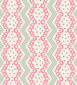Madame Ziggle Wallpaper by Ottoline Pink and Green