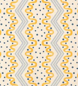 Madame Ziggle Fabric by Ottoline Yellow and Blue