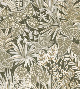 Madhuca Wallpaper by Casamance Kaki Madhuca Wallpaper by Casamance Kaki