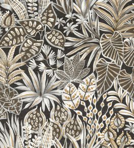 Madhuca Wallpaper by Casamance Noir Madhuca Wallpaper by Casamance Noir