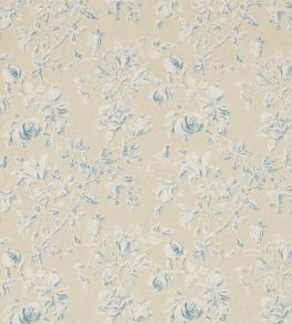Magnolia & Pomegranate Fabric by Sanderson Parchment/Sky Blue