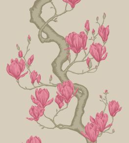 Magnolia Tree Wallpaper by Cole & Son Metallic Taupe & Magenta Magnolia Tree Wallpaper by Cole & Son Metallic Taupe & Magenta