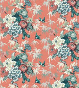 Maluku Fabric by Arley House Coral Maluku Fabric by Arley House Coral