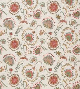 Mandana Fabric by Nina Campbell Aqua/Coral/Ivory Mandana Fabric by Nina Campbell Aqua/Coral/Ivory