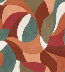 Mandorla Wallpaper by Casamance Orange Brulee/Vert Imperial Mandorla Wallpaper by Casamance Orange Brulee/Vert Imperial