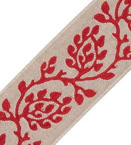 Mare Embroidered Border Trimming by Samuel & Sons Crimson Mare Embroidered Border Trimming by Samuel & Sons Crimson