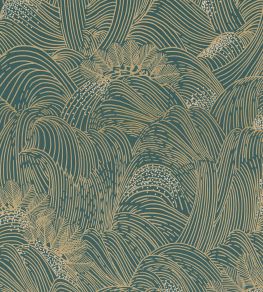 Maree Haute Wallpaper by Casamance Vert Anglais/Dore Maree Haute Wallpaper by Casamance Vert Anglais/Dore