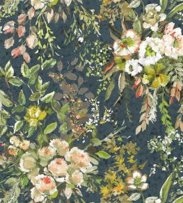 Margaretta Velours Fabric by Designers Guild Noir Margaretta Velours Fabric by Designers Guild Noir