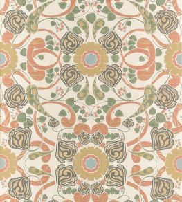 Margaux Wallpaper by Thibaut Apricot and Sage Margaux Wallpaper by Thibaut Apricot and Sage