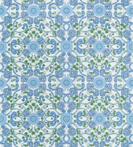 Margaux Fabric by Thibaut Blue and Green Margaux Fabric by Thibaut Blue and Green