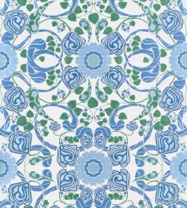Margaux Wallpaper by Thibaut Blue and Green Margaux Wallpaper by Thibaut Blue and Green