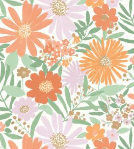 Marguerite Wallpaper by Caselio Blanc vert parme Marguerite Wallpaper by Caselio Blanc vert parme