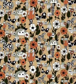 Marikyla Wallpaper by Marimekko Oranges/Sand Marikyla Wallpaper by Marimekko Oranges/Sand