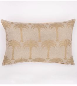 Marrakech Palm Cushion 40 x 60cm by Barneby Gates Gold On Natural