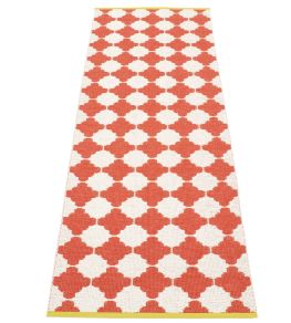Marre Runner Rug by Pappelina Coral Red/Vanilla