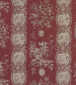 Les Oiseaux Fabric by Marvic Raspberry Les Oiseaux Fabric by Marvic Raspberry