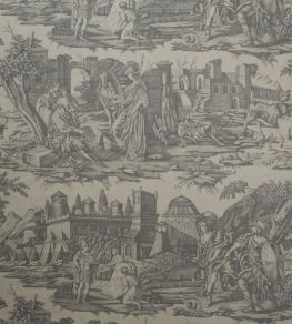 Toile Alexander The Great Fabric by Marvic Grey Toile Alexander The Great Fabric by Marvic Grey