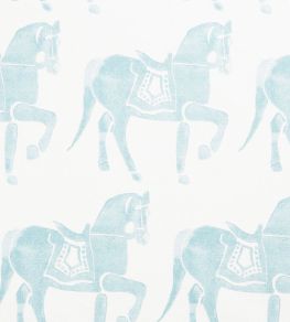 Marwari Horse Fabric by Molly Mahon Duck Egg Marwari Horse Fabric by Molly Mahon Duck Egg