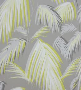 Tropicana Wallpaper by Matthew Williamson Metallic Silver/Lemon